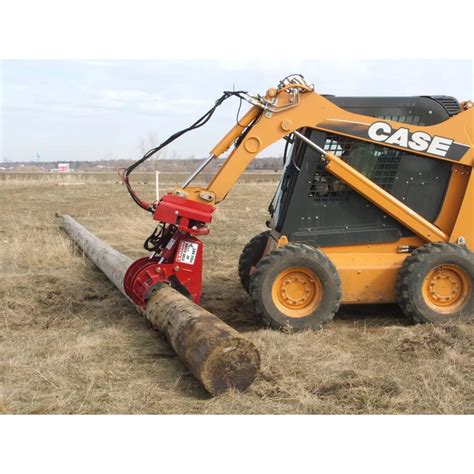 skid steer attachment for setting post for barn|backhoe pole setter.